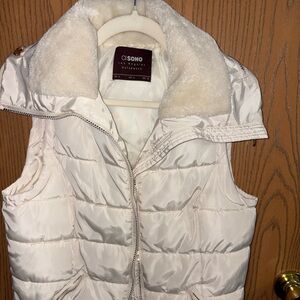 Women's Cream Puffer Vest